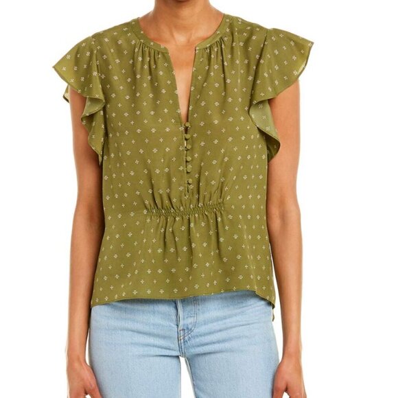 Joie Crisbell Blouse Flutter Sleeve Blouse M - Picture 1 of 9